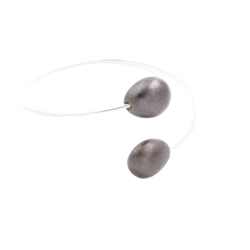 Duo Gouttes d'Eau Ceramic Bracelet, Cast Iron
