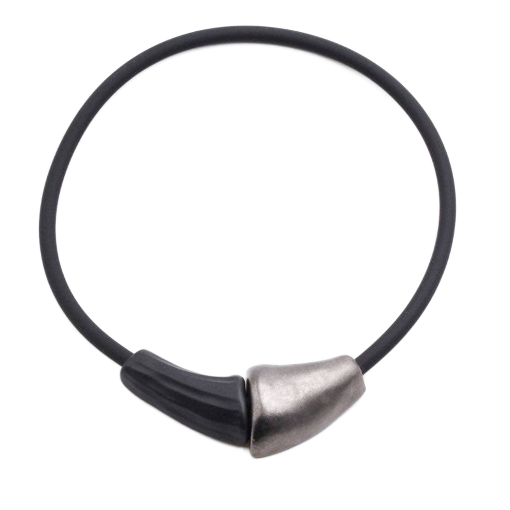 Masai Ceramic PVC Necklace, Cast Iron