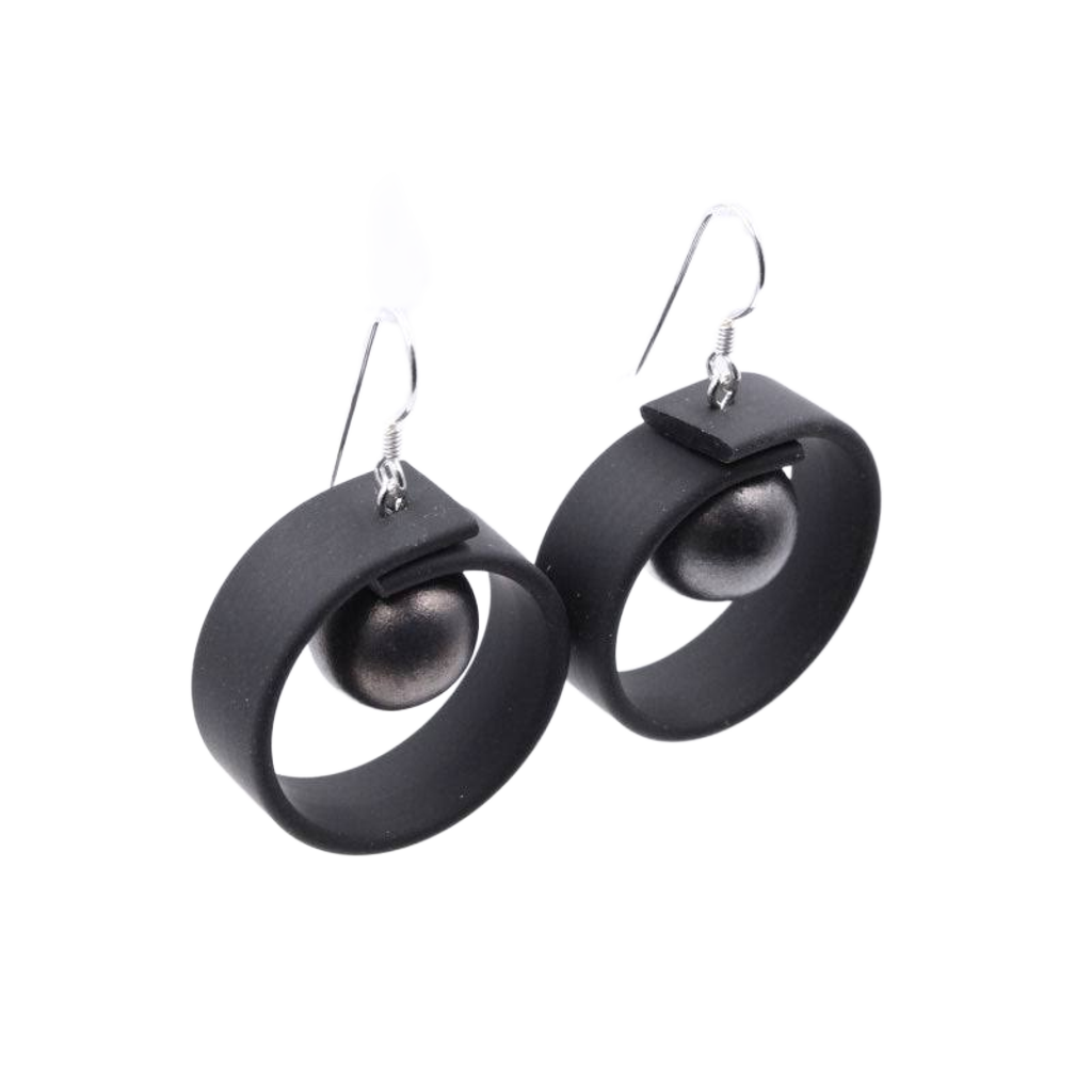 Tempo Drop Earrings, Cast Iron