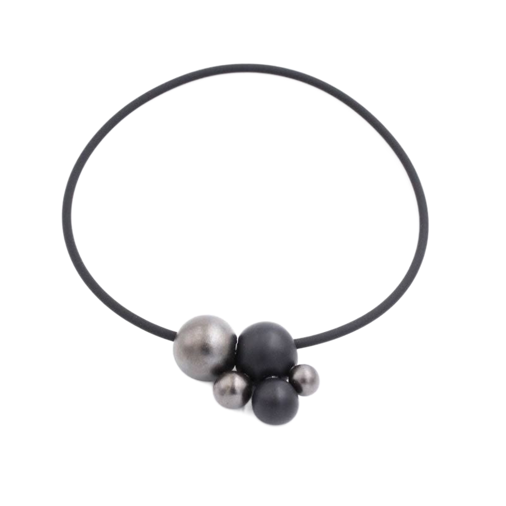 Meteore Ceramic Necklace, Cast Iron & Black