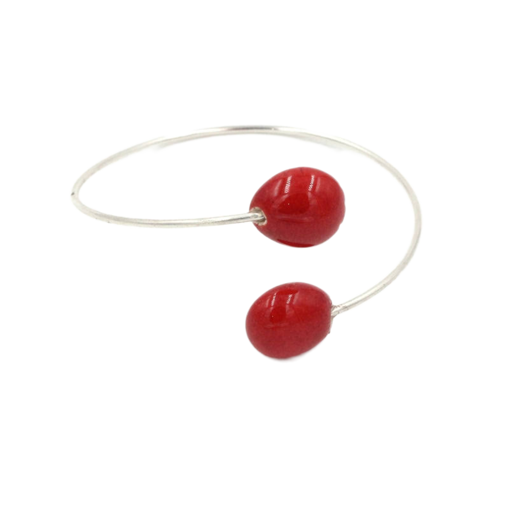 Duo Gouttes d'Eau Ceramic Bracelet, Cherry