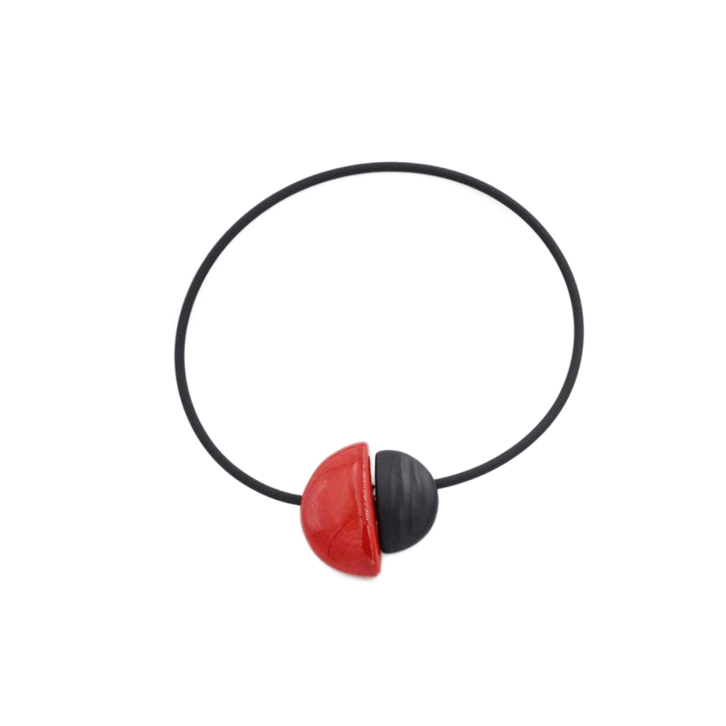 Inca Yucatan PVC Necklace, Cherry