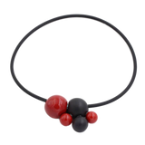 Meteore Ceramic Necklace, Cherry & Black