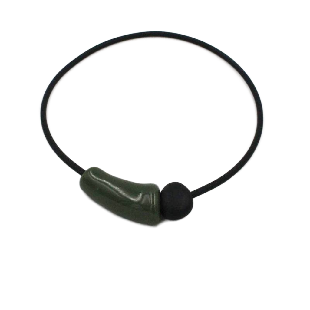 Comete PVC Necklace, Khaki
