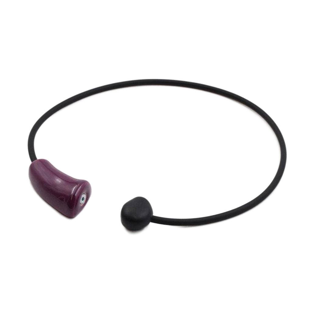 Comete PVC Necklace, Plum