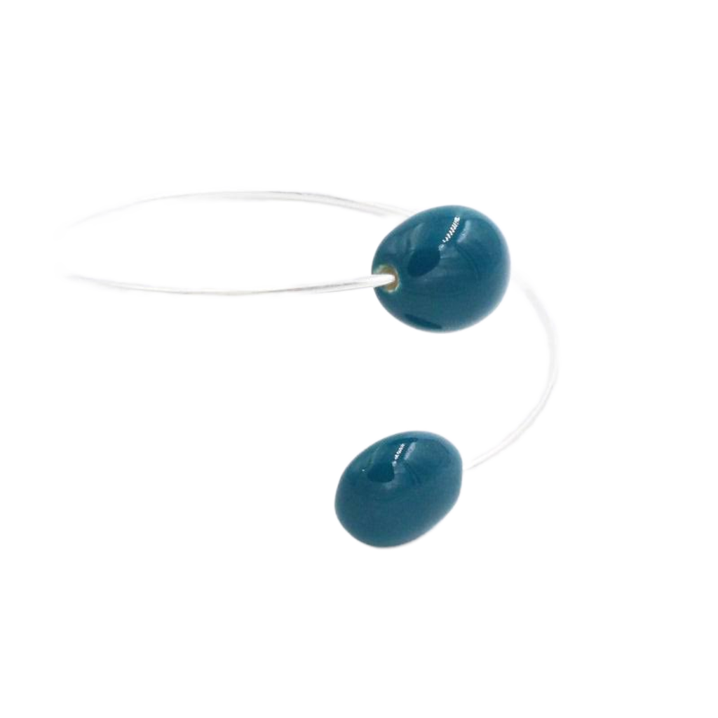Duo Gouttes d'Eau Ceramic Bracelet, Duck Egg Blue