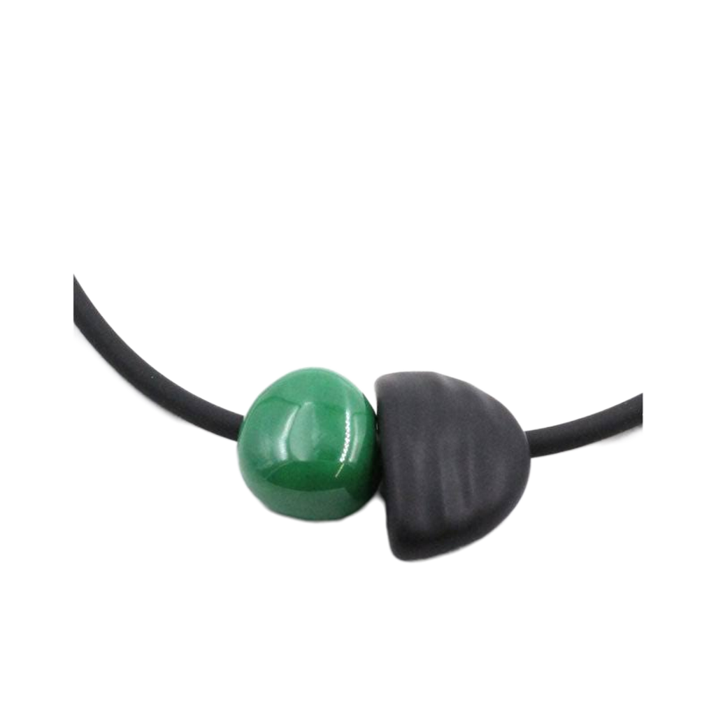 Leo Ceramic PVC Necklace, Green