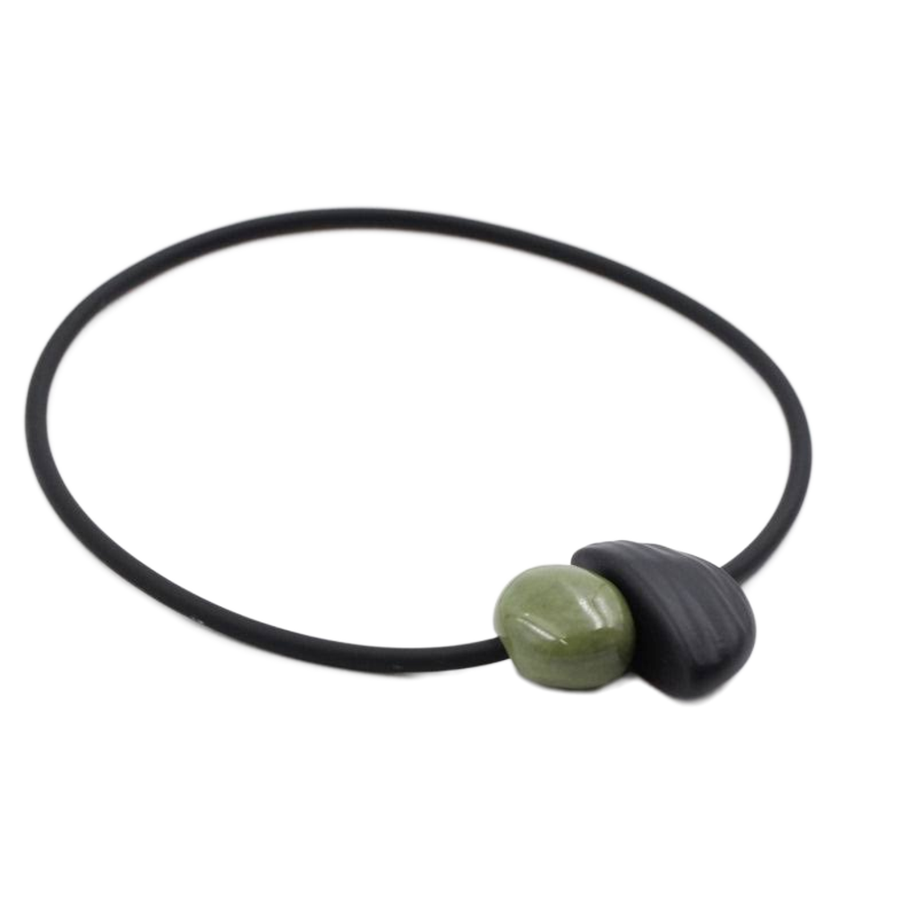 Leo Ceramic PVC Necklace, Khaki