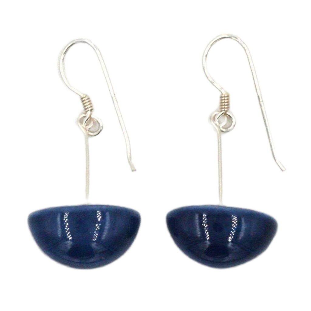 Inca Yucatan Ceramic Drop Earrings, Midnight Blue