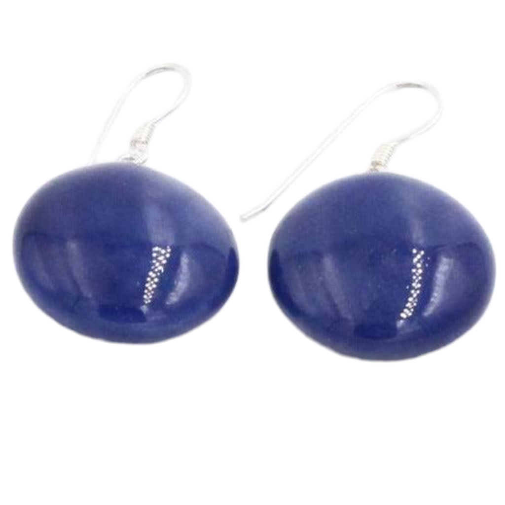 Moon Ceramic Drop Earrings, Midnight Blue