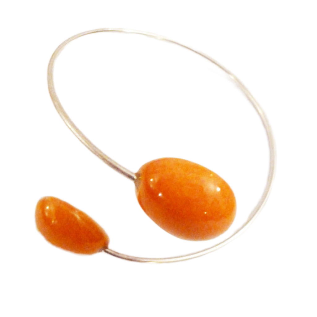 Duo Gouttes d'Eau Ceramic Bracelet, Orange