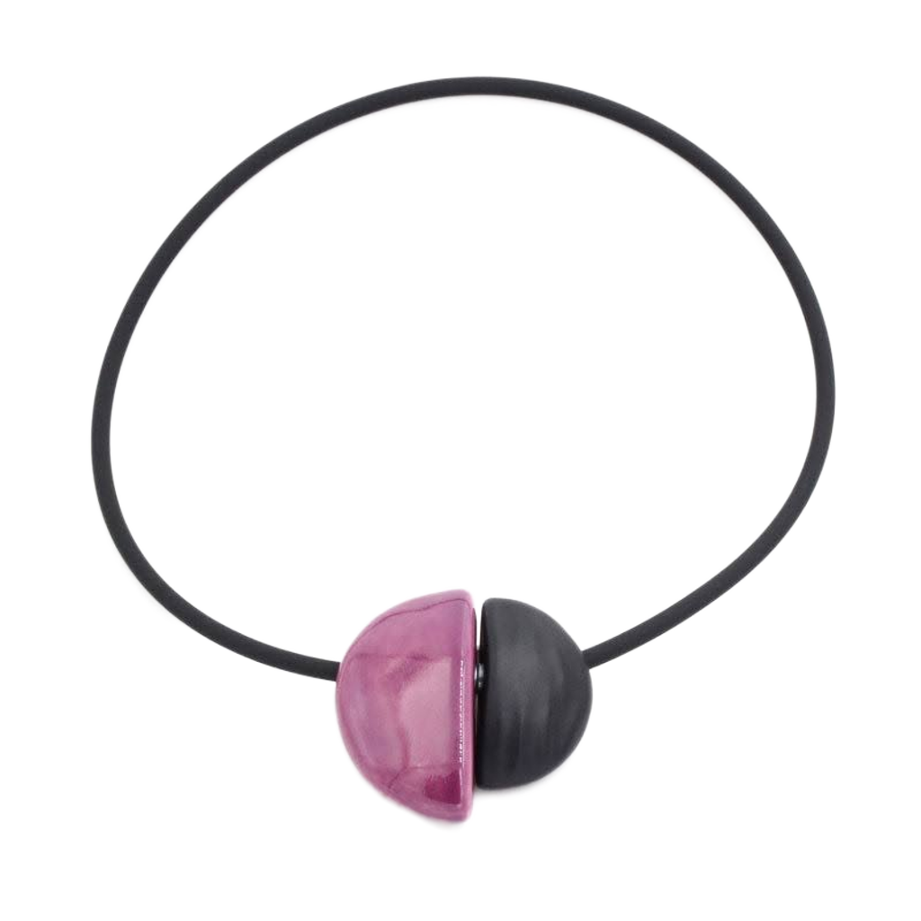 Inca Yucatan PVC Necklace, Plum