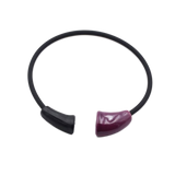 Masai Ceramic PVC Necklace, Plum
