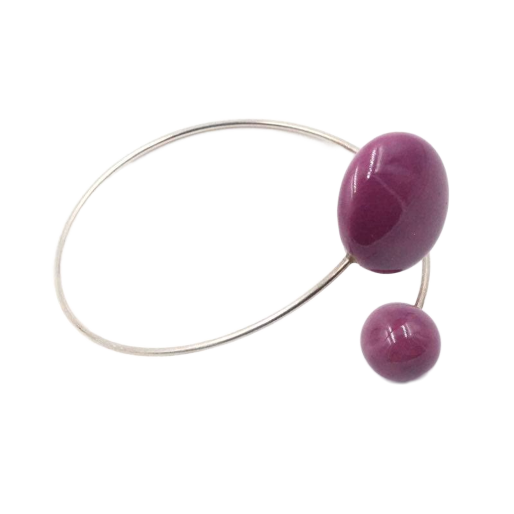 Moon Ceramic Bracelet, Plum