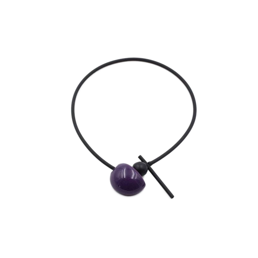 Shogun PVC Necklace, Plum