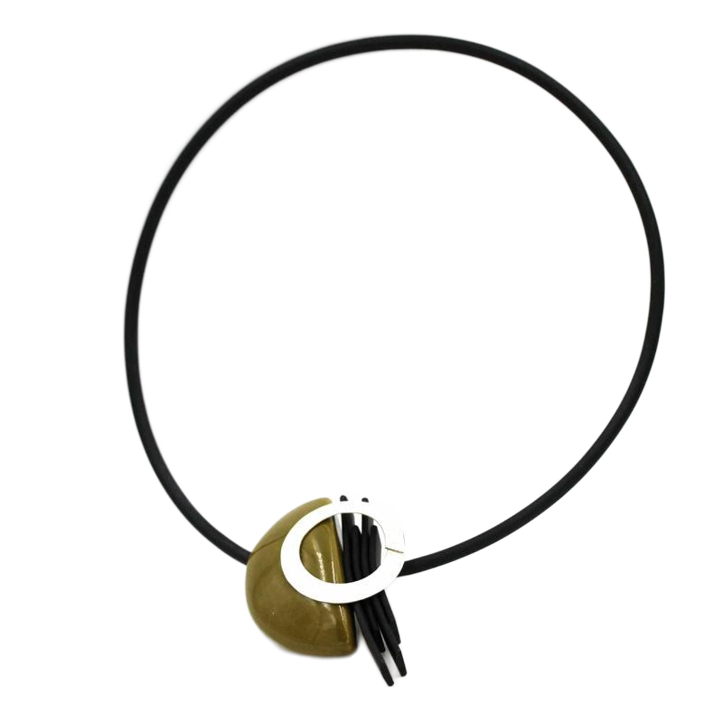 Saturne PVC Necklace, Pistachio