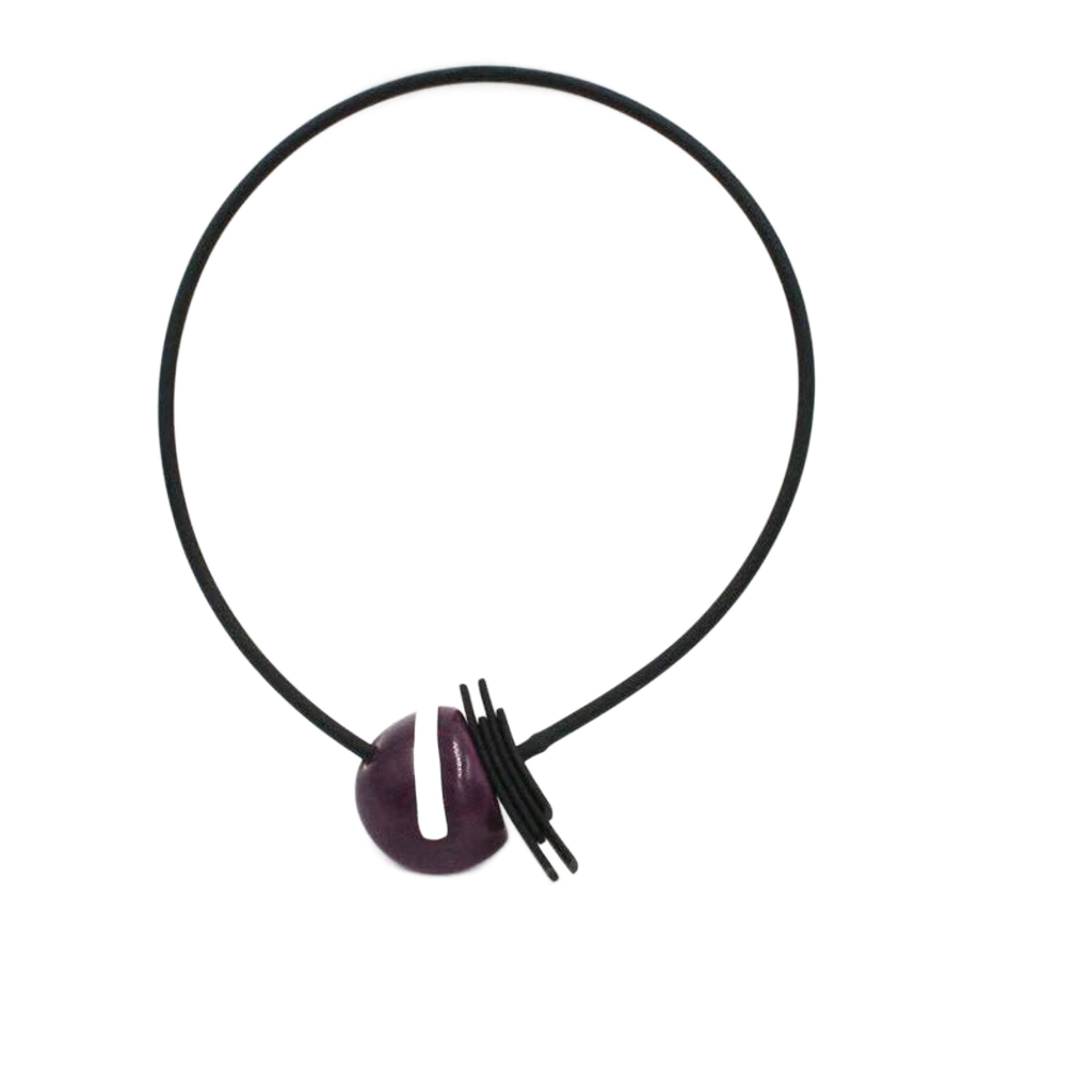 Slash PVC Necklace, Plum