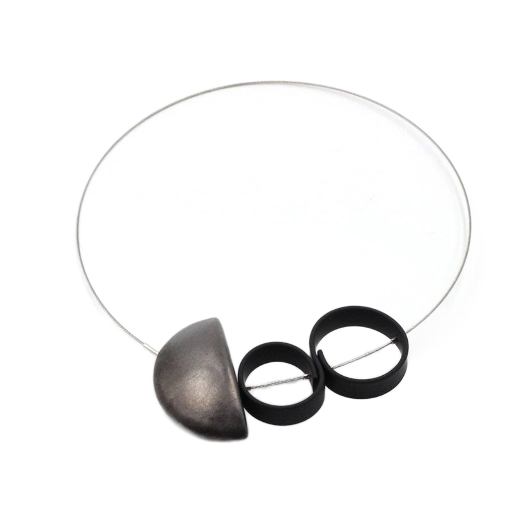 Stella Ceramic Necklace, Cast Iron