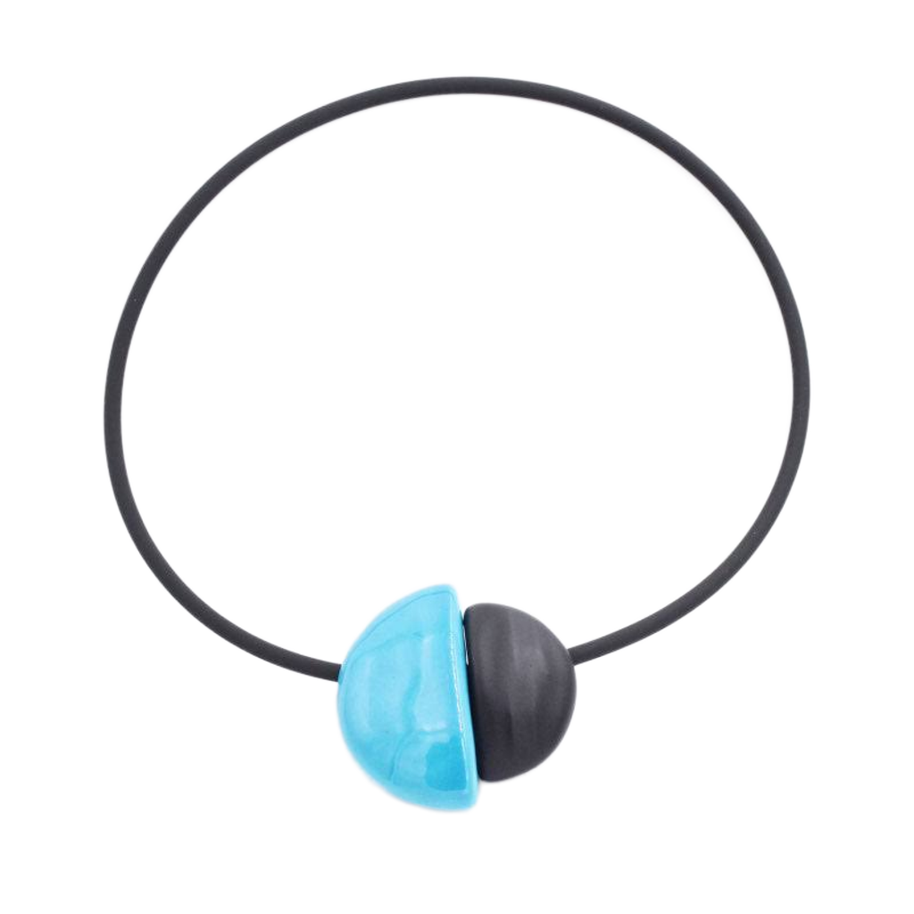 Inca Yucatan PVC Necklace, Turquoise
