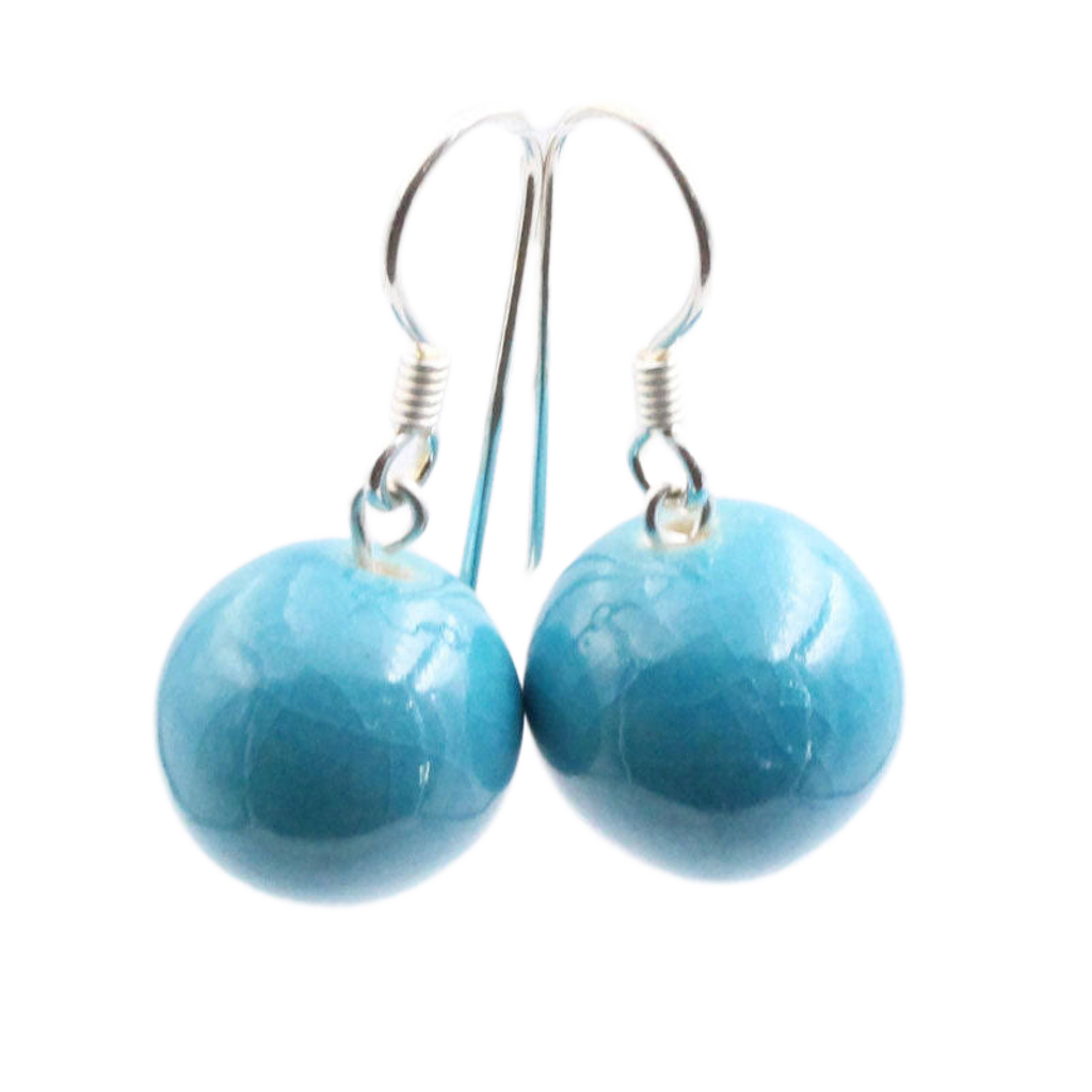 Perles Ceramic Drop Earrings, Turquoise