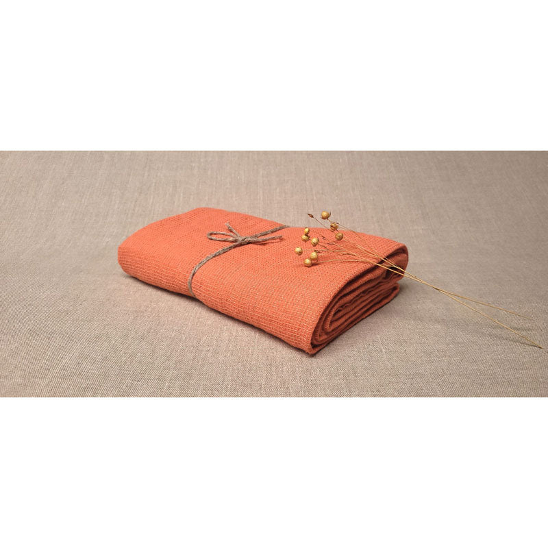 Pure Washed Linen Towels, Apricot