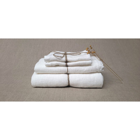 Pure Washed Linen Towels, Chalk White