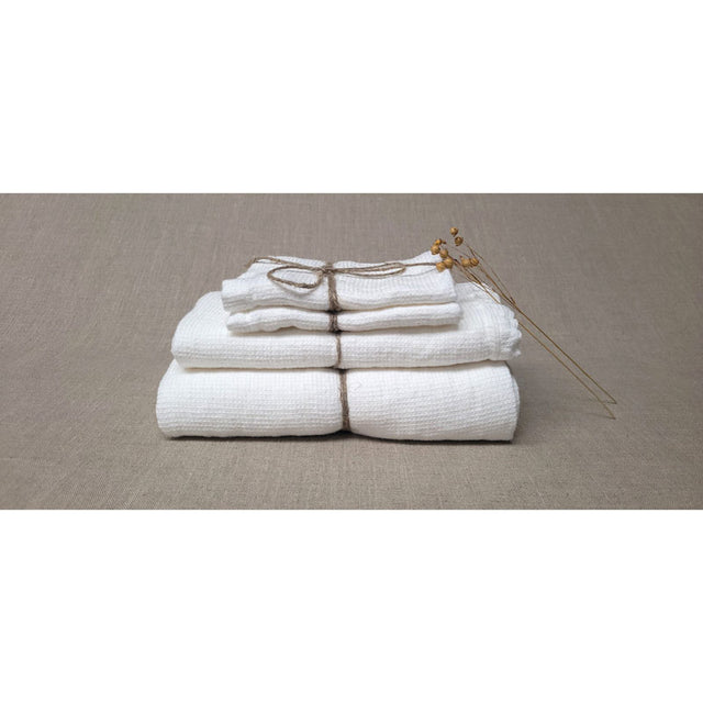 Pure Washed Linen Towels, Chalk White
