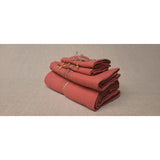 Pure Washed Linen Towels, Fig Red