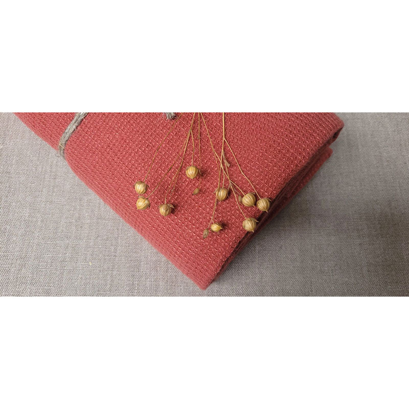 Pure Washed Linen Towels, Fig Red