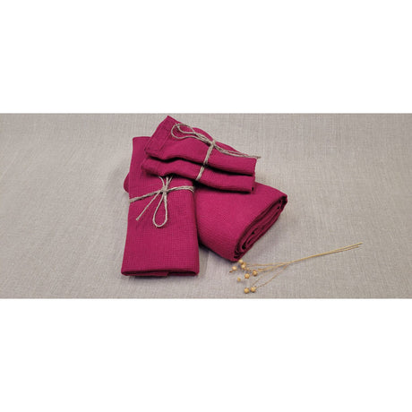 Pure Washed Linen Towels, Heather Rose