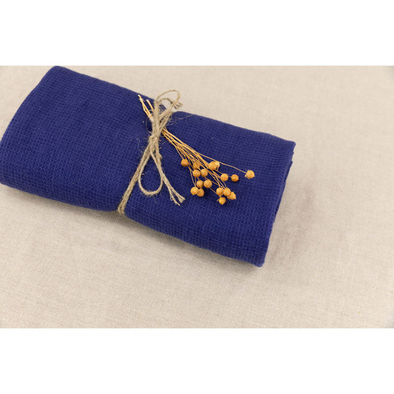 Pure Washed Linen Towels, Indigo