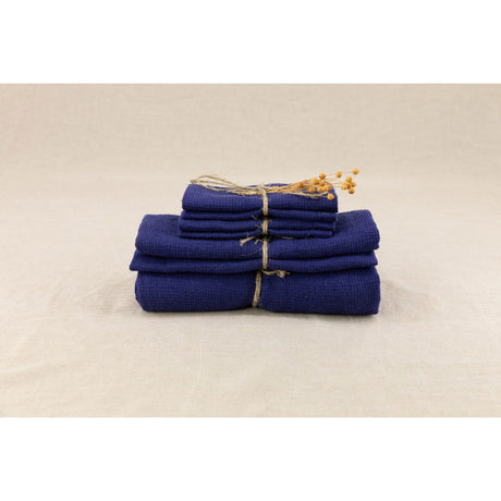 Pure Washed Linen Towels, Indigo