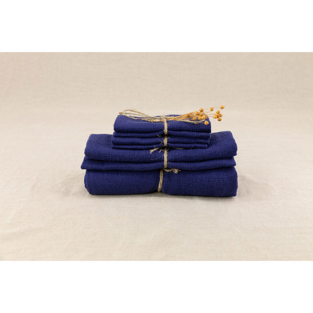 Pure Washed Linen Towels, Indigo