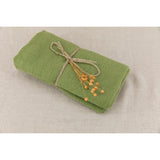 Pure Washed Linen Towels, Olive Green