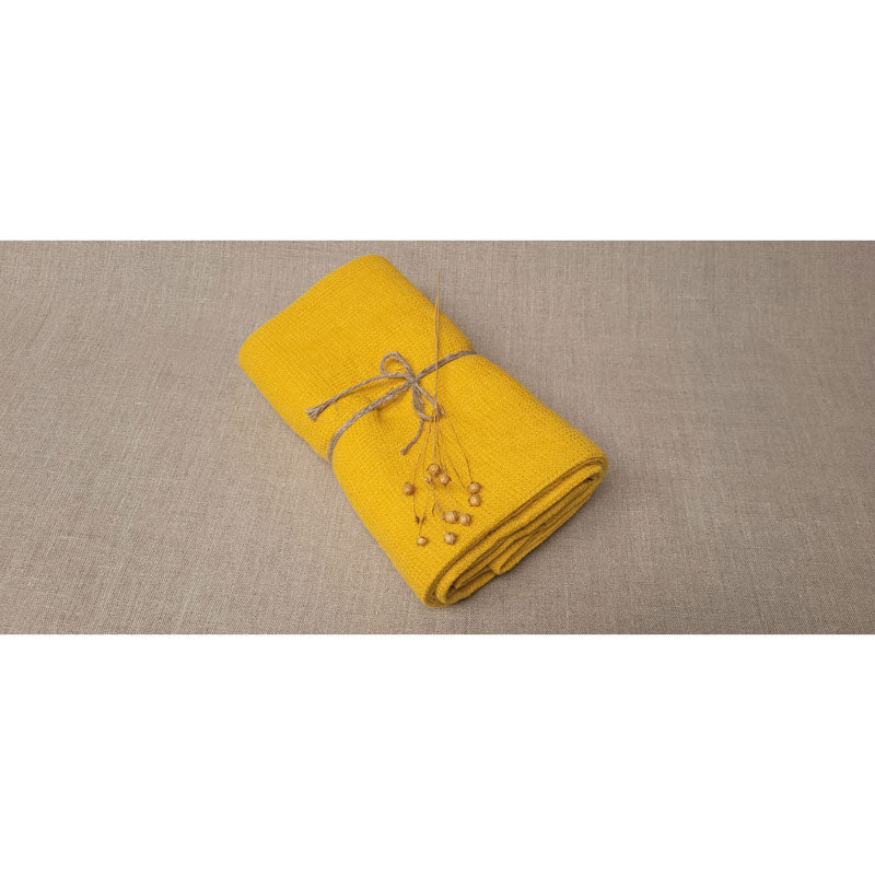 Pure Washed Linen Towels, Saffron