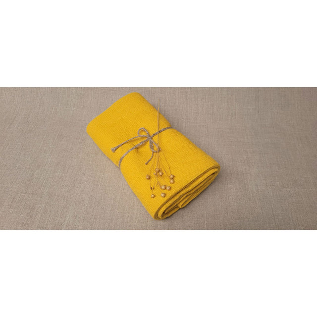 Pure Washed Linen Towels, Saffron