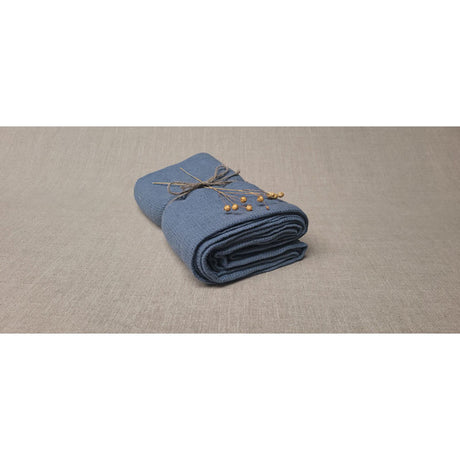 Pure Washed Linen Towels, Slate Blue