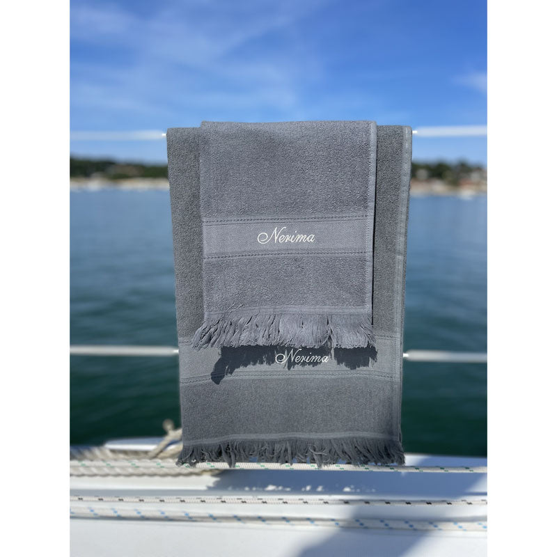 Cap-Ferret Grey 100% Cotton Beach Towel - Zouf.biz