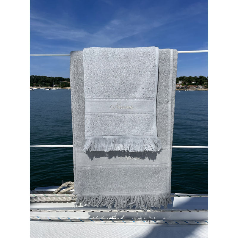 Cap-Ferret Silver 100% Cotton Beach Towel - Zouf.biz