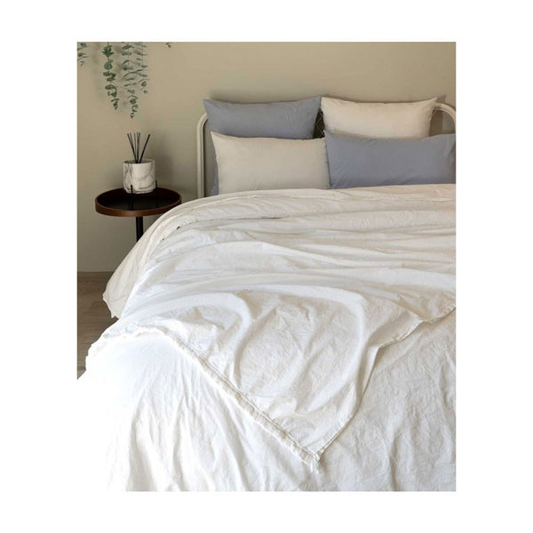 White Washed Cotton Fitted Sheet - Zouf.biz