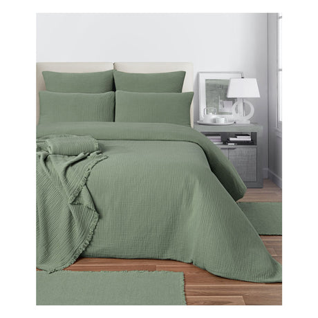 Cotton Gauze Bedspread, Khaki - Zouf.biz