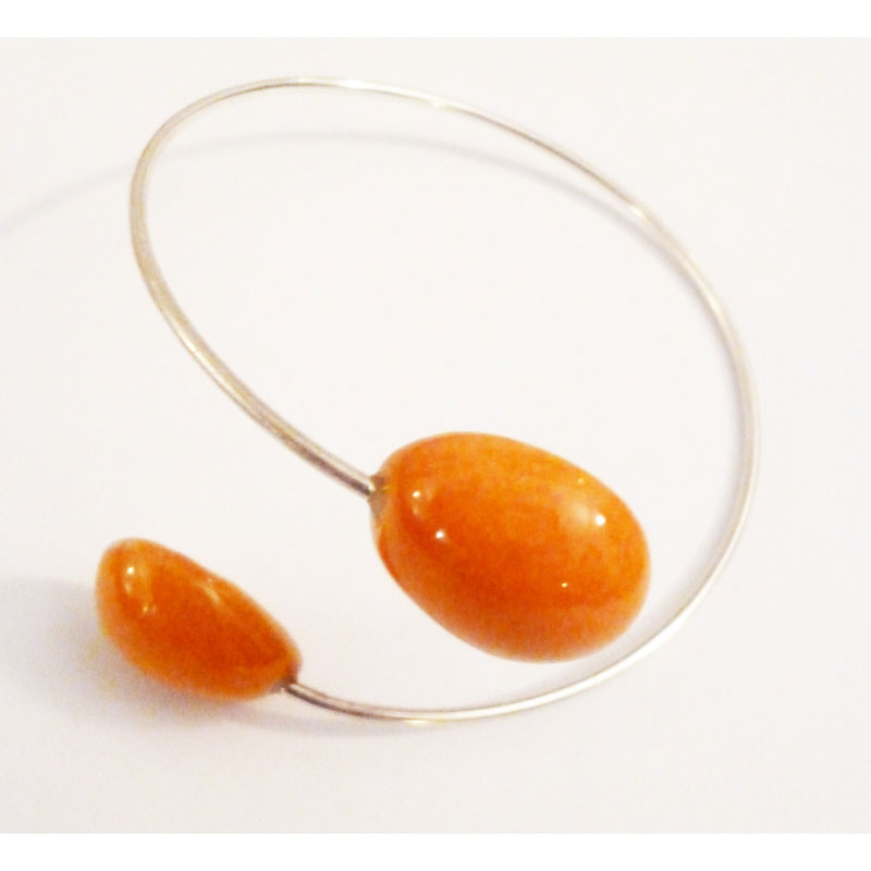 Duo Gouttes d'Eau Ceramic Bracelet, Orange - Zouf.biz