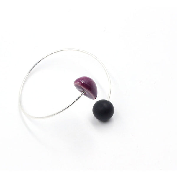 Inca Ceramic Bracelet, Plum & Black - Zouf.biz