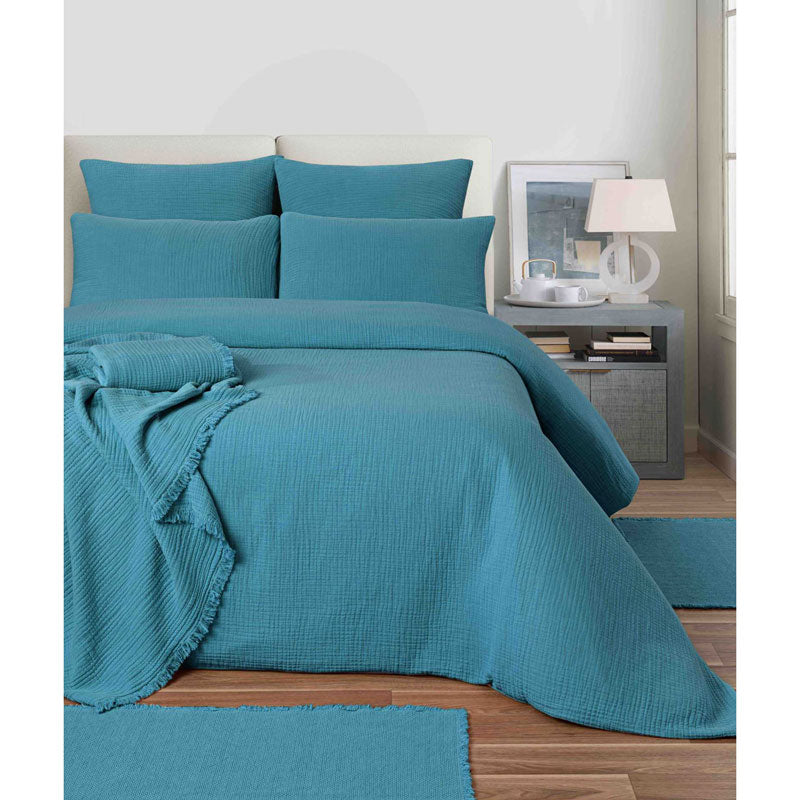 Duck Egg Blue Cotton Boho Carpet - Zouf.biz