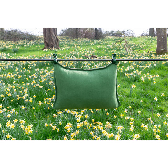 Pure Washed Linen Cushion Cover, Two-Tone Moss Green