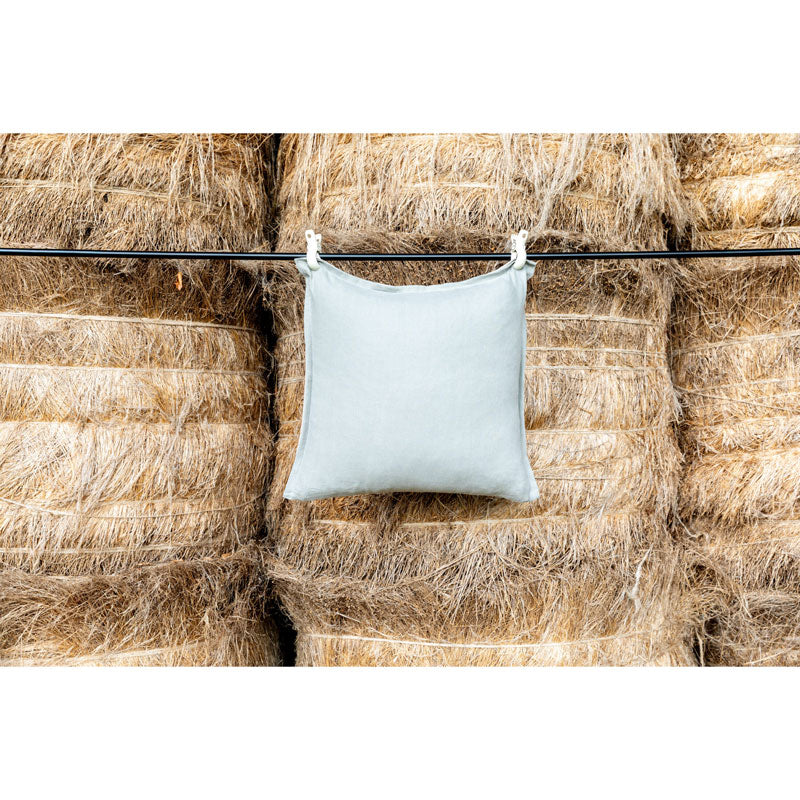 Pure Washed Linen Cushion Cover, Two-Tone Pebble Grey