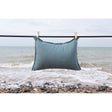 Pure Washed Linen Cushion Cover, Two-Tone Turquoise