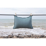 Pure Washed Linen Cushion Cover, Two-Tone Turquoise
