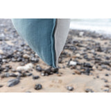 Pure Washed Linen Cushion Cover, Two-Tone Turquoise