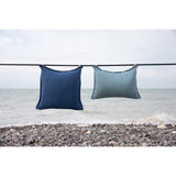 Pure Washed Linen Cushion Cover, Two-Tone Turquoise